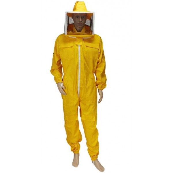 100% COTTON BEEKEEPING SUIT WITH SQUARE VEIL YELLOW