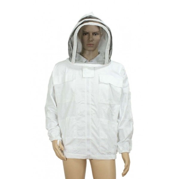 POLY/COTTON BEEKEEPING JACKET WITH FENCING VEIL